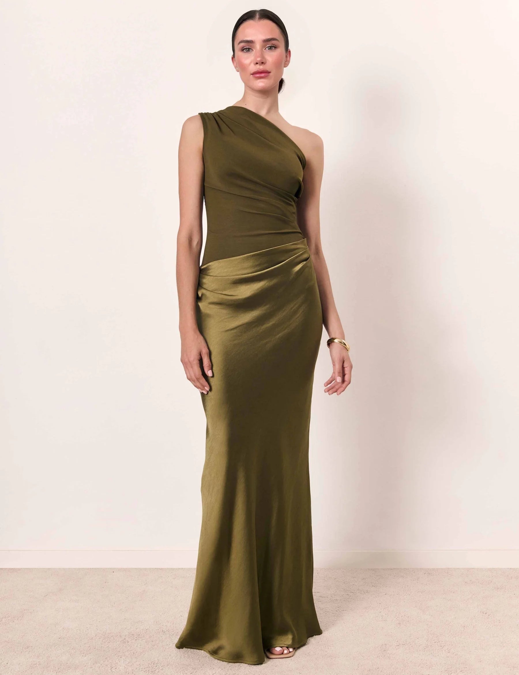 Élise Laurent | One-Shoulder Satin Evening Dress For Women