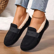 Hannah Wright | Fluffy-Lined Penny Loafer Flats For Women