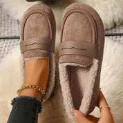 Hannah Wright | Fluffy-Lined Penny Loafer Flats For Women