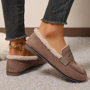 Hannah Wright | Fluffy-Lined Penny Loafer Flats For Women