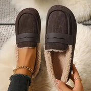Hannah Wright | Fluffy-Lined Penny Loafer Flats For Women