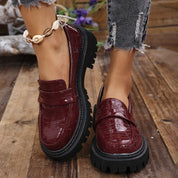 Chloé Bernard | Croc-Embossed Platform Loafers with Bold Comfort Edge For Women