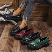 Chloé Bernard | Croc-Embossed Platform Loafers with Bold Comfort Edge For Women