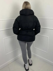 Amelie Dubois | Belted Puffer Jacket With Luxe Collar For Women