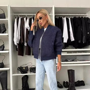 Sophie Laurent | Quilted Bomber Jacket With Luxe Texture For Women