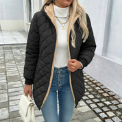 Amelia Rossi | Quilted Longline Winter Jacket For Women