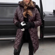 Camille Rousseau | Luxe Quilted Long Puffer Coat For Women