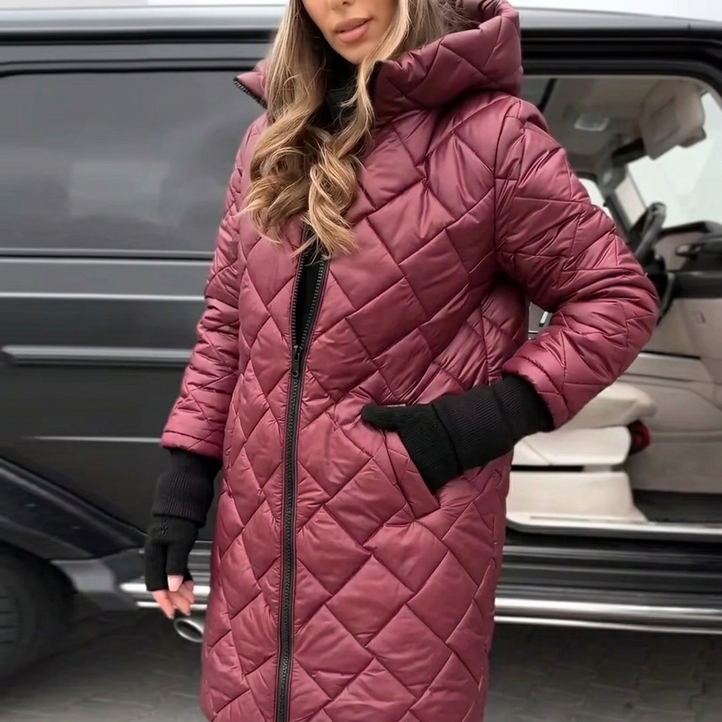 Camille Rousseau | Luxe Quilted Long Puffer Coat For Women