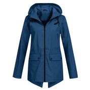 Amélie Laurent | Hooded Long Rain Jacket With Minimalist Finish For Women