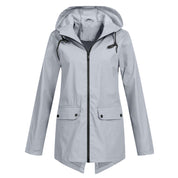 Amélie Laurent | Hooded Long Rain Jacket With Minimalist Finish For Women