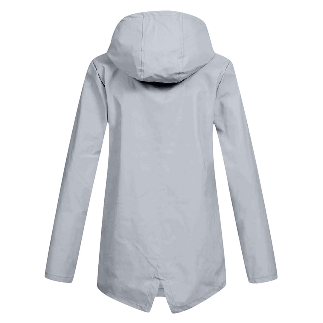 Amélie Laurent | Hooded Long Rain Jacket With Minimalist Finish For Women