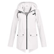 Amélie Laurent | Hooded Long Rain Jacket With Minimalist Finish For Women