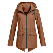 Amélie Laurent | Hooded Long Rain Jacket With Minimalist Finish For Women
