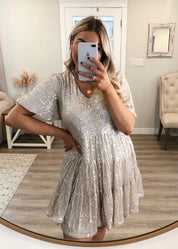Aurélie Dubois | Sequin Oversized Mini Dress For Women