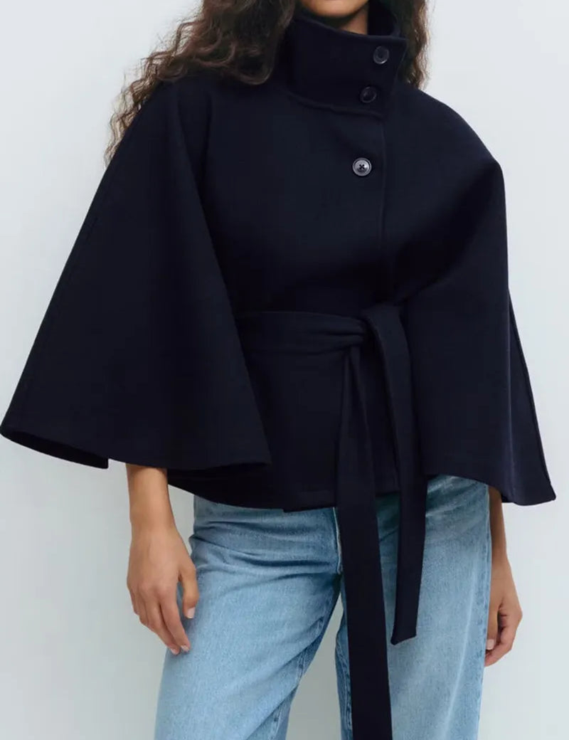 Valentina Moretti | Belted Cape Coat For Women