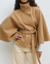 Valentina Moretti | Belted Cape Coat For Women