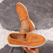 Camille Dupont | Suede Bow Loafers with Casual Comfort Elegance For Women