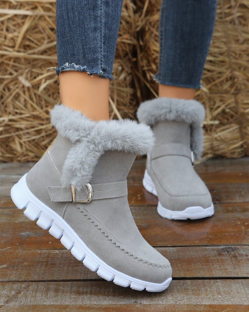 Women's Fur-Lined Winter Ankle Boots — Warm & Waterproof