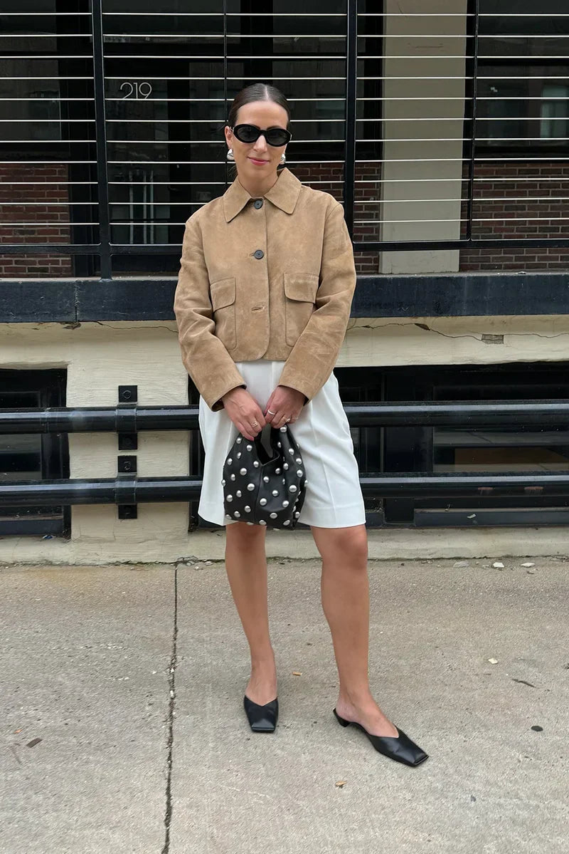 Women's Cropped Suede Jacket — Autumn Outerwear Australia
