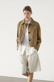 Lucienne Caruso | Cropped Suede Jacket For Women