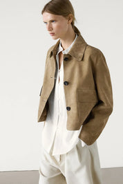 Lucienne Caruso | Cropped Suede Jacket For Women