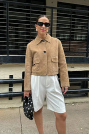 Lucienne Caruso | Cropped Suede Jacket For Women