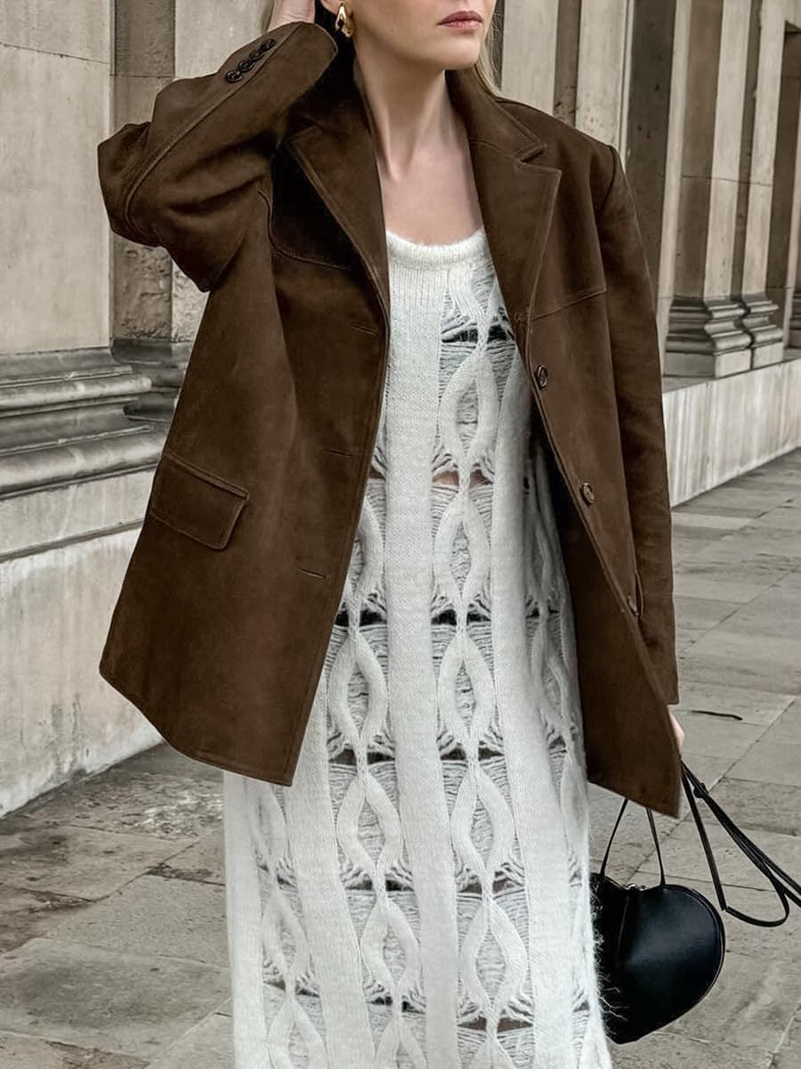 Juliette Caruso | Oversized Suede Jacket For Women