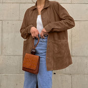 Elena Moretti | Suede Oversized Jacket For Women