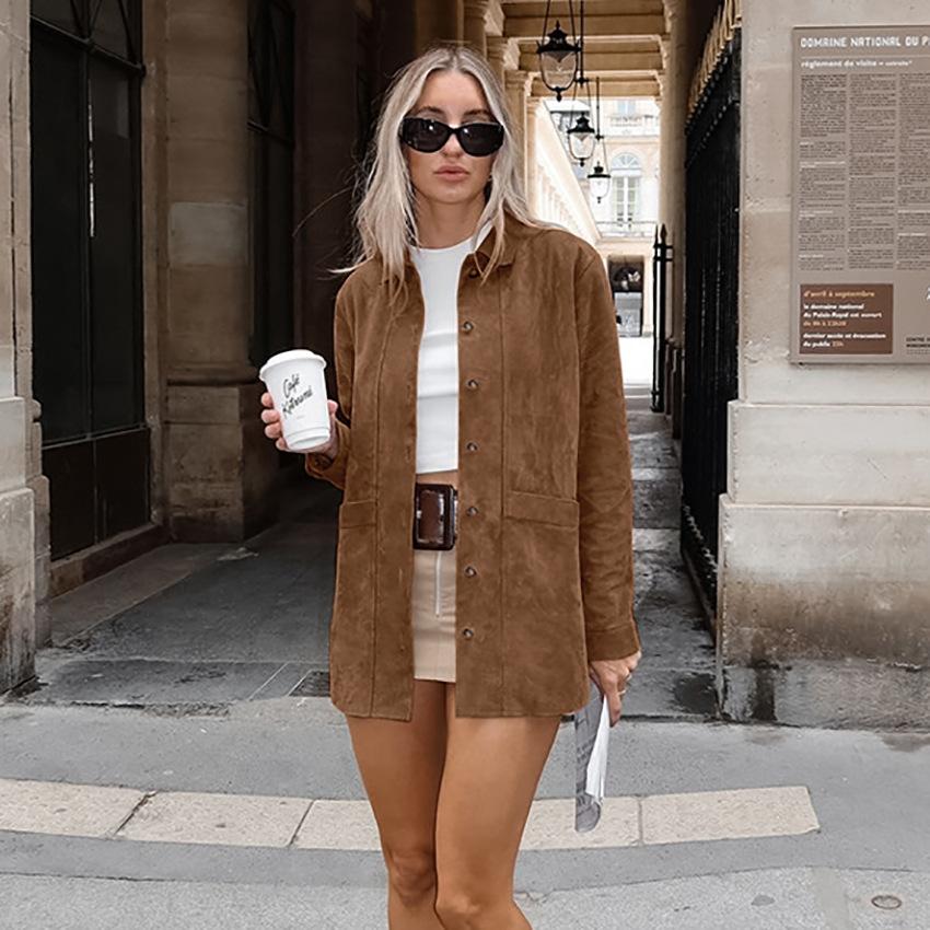 Elena Moretti | Suede Oversized Jacket For Women