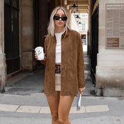 Elena Moretti | Suede Oversized Jacket For Women