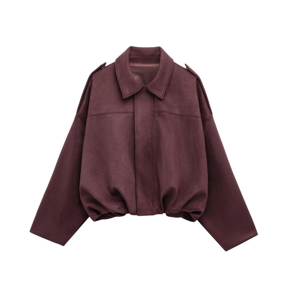 Valentina Rousseau | Oversized Cropped Suede Jacket For Women