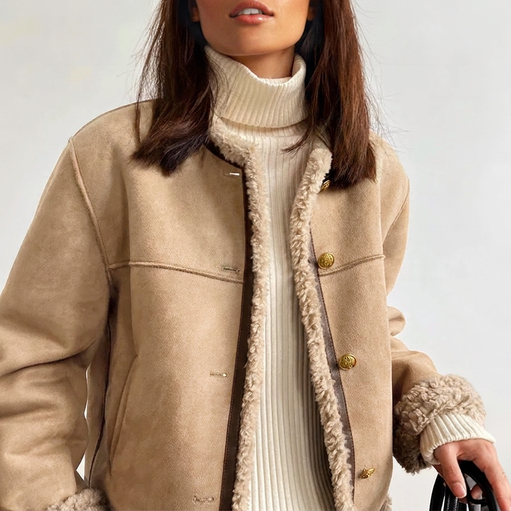 Sophie Dubois | Shearling Luxe Suede Jacket For Women