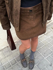 Valeria Romano | Vintage Suede Cropped Jacket For Women