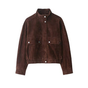 Alessia Romano | Suede Bomber Jacket For Women