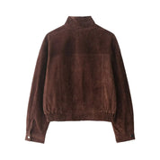 Alessia Romano | Suede Bomber Jacket For Women