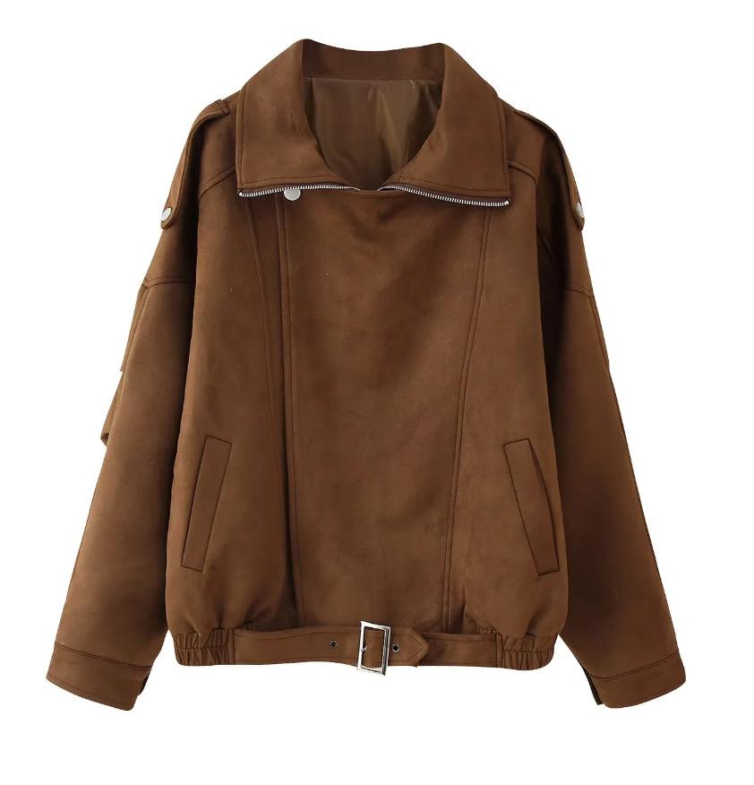 Alessandro Moretti | Oversized Suede Belted Jacket For Women
