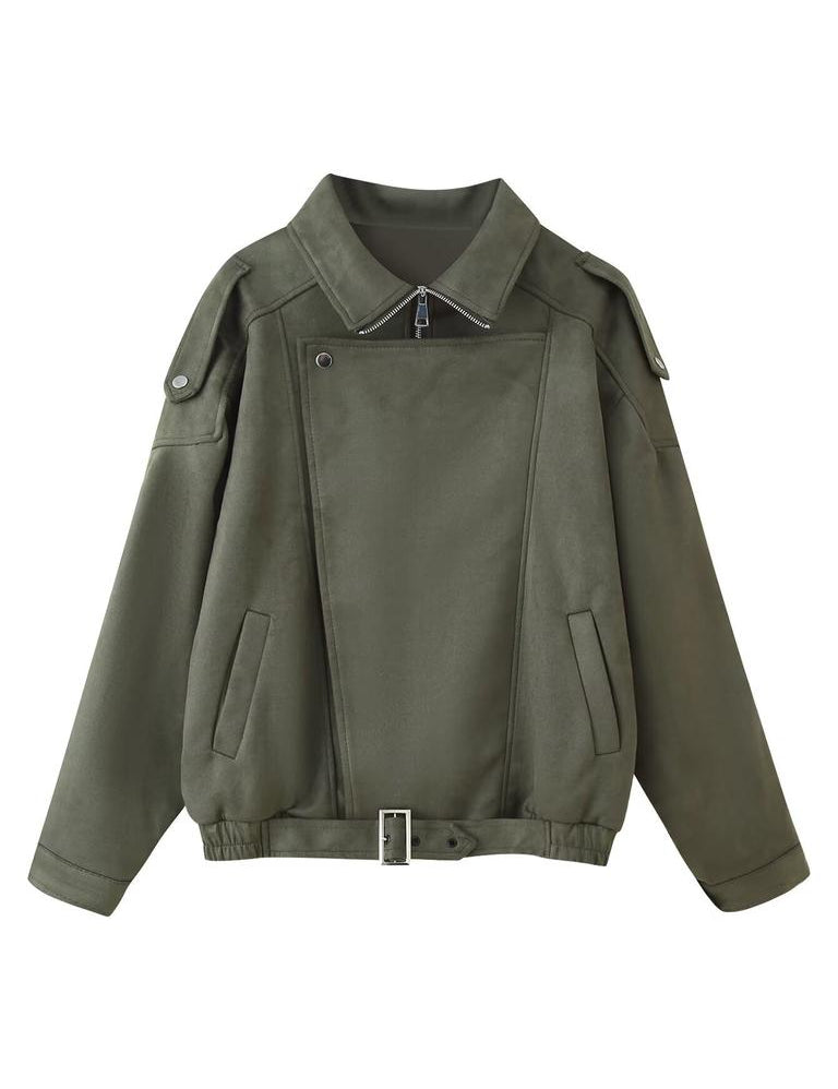 Alessandro Moretti | Oversized Suede Belted Jacket For Women