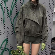 Alessandro Moretti | Oversized Suede Belted Jacket For Women