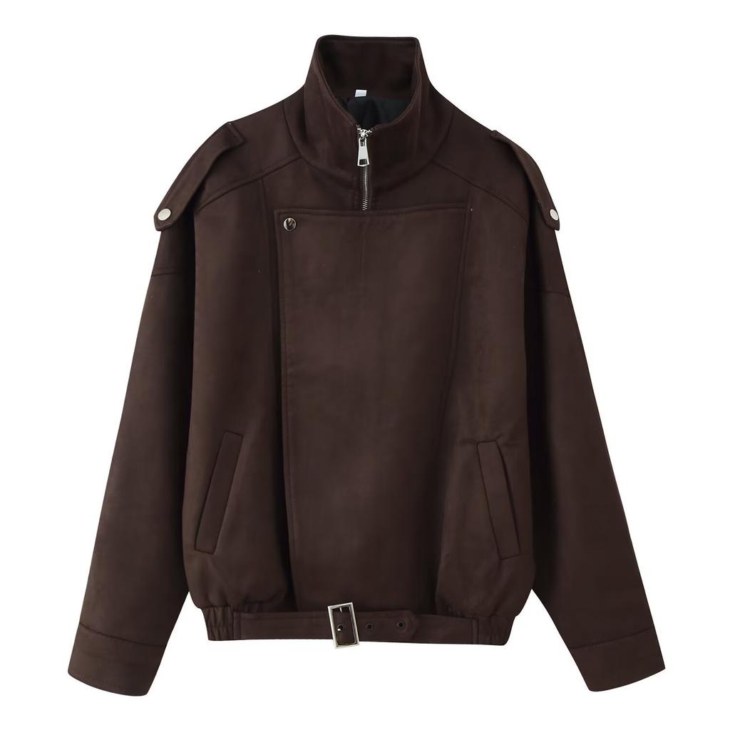 Alessandro Moretti | Oversized Suede Belted Jacket For Women