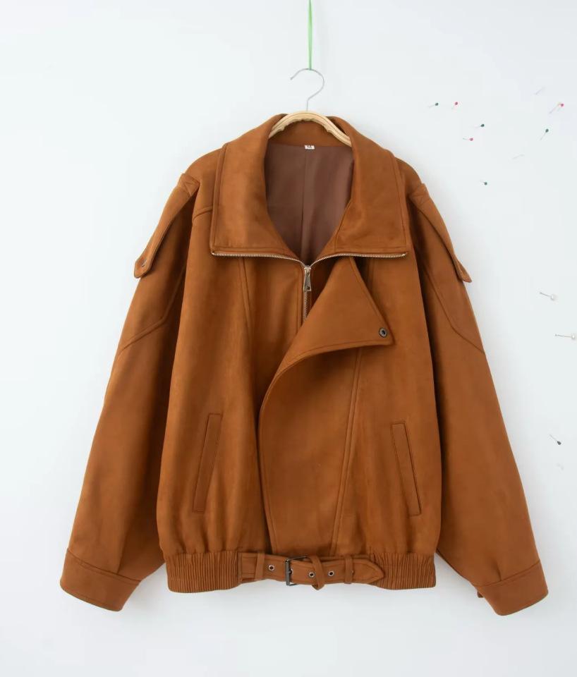 Alessandro Moretti | Oversized Suede Belted Jacket For Women
