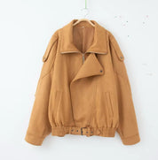 Alessandro Moretti | Oversized Suede Belted Jacket For Women