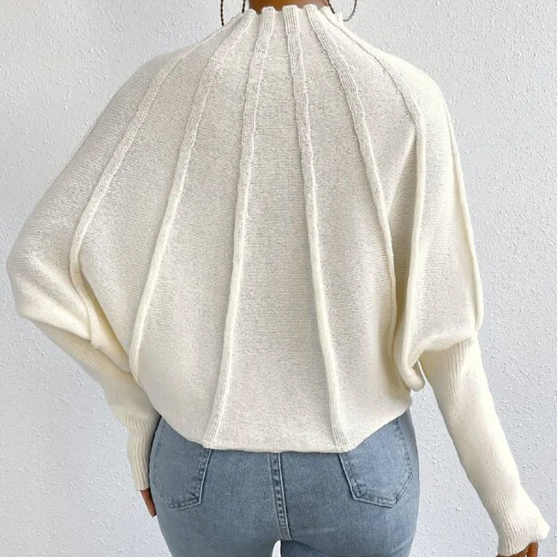Womens-Sunburst-Knit-Jumper-with-Mock-Neck-Batwing-Sleeves-Casual-2.webp