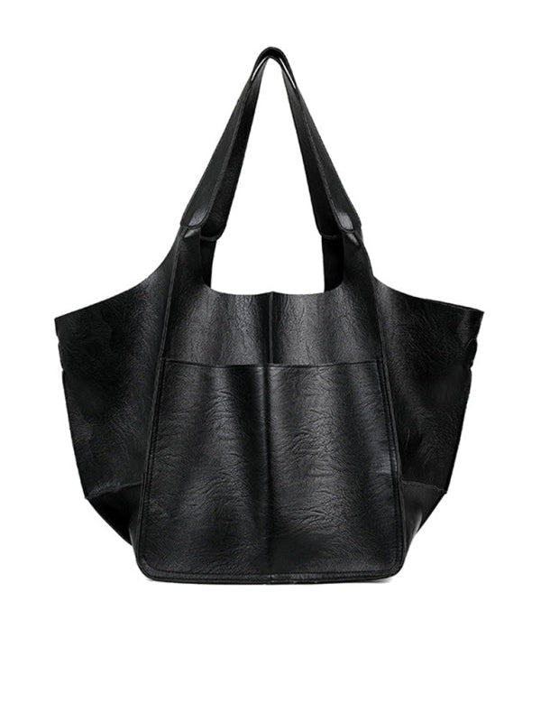 XXL Oversized Leather Tote Bag with Effortless Travel Elegance For Women