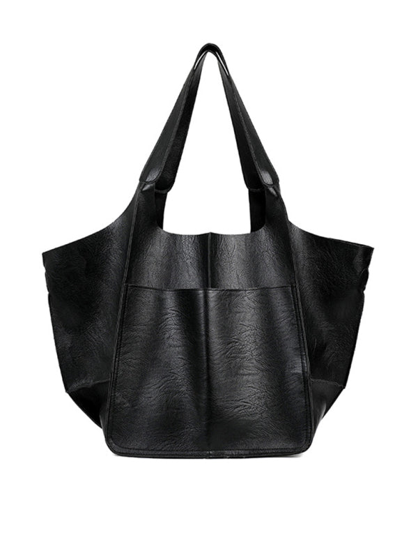 XXL Oversized Leather Tote Bag with Effortless Travel Elegance For Women