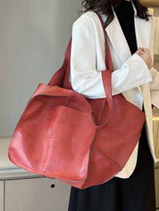 XXL Oversized Leather Tote Bag with Effortless Travel Elegance For Women