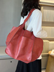 XXL Oversized Leather Tote Bag with Effortless Travel Elegance For Women