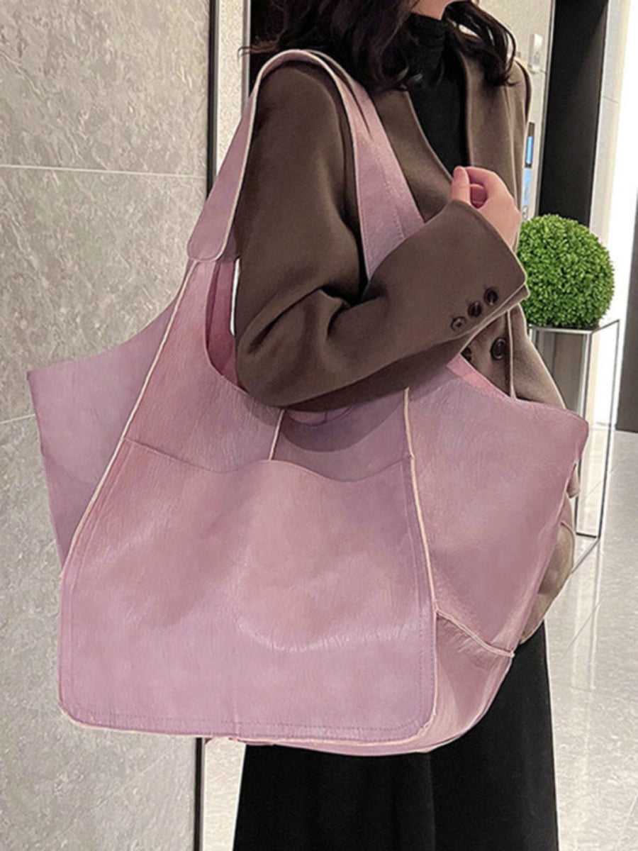 XXL Oversized Leather Tote Bag with Effortless Travel Elegance For Women