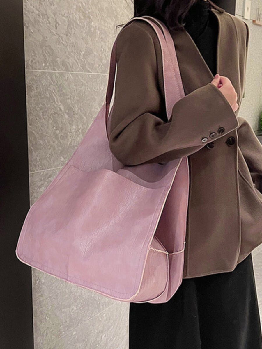 XXL Oversized Leather Tote Bag with Effortless Travel Elegance For Women