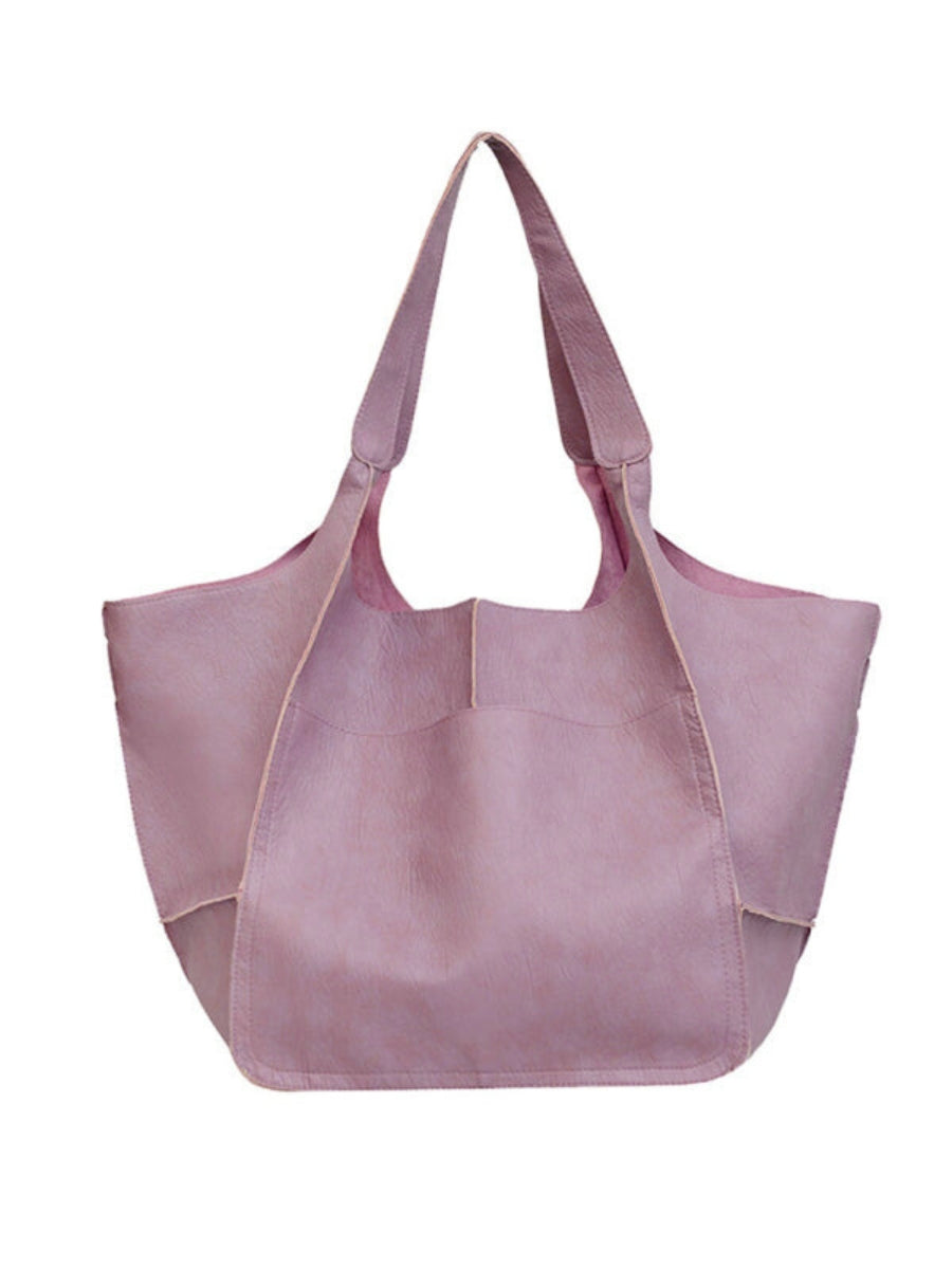 XXL Oversized Leather Tote Bag with Effortless Travel Elegance For Women
