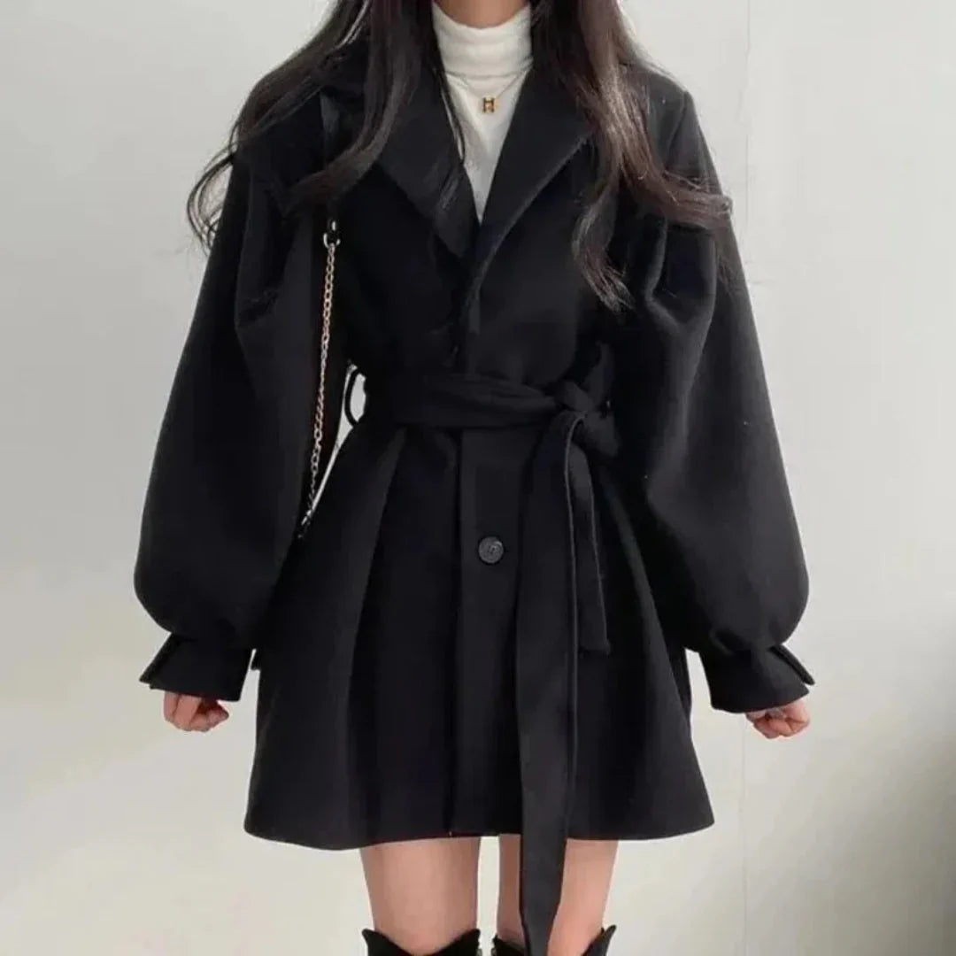 Amélie Laurent | Elegant Belted Trench Coat For Women